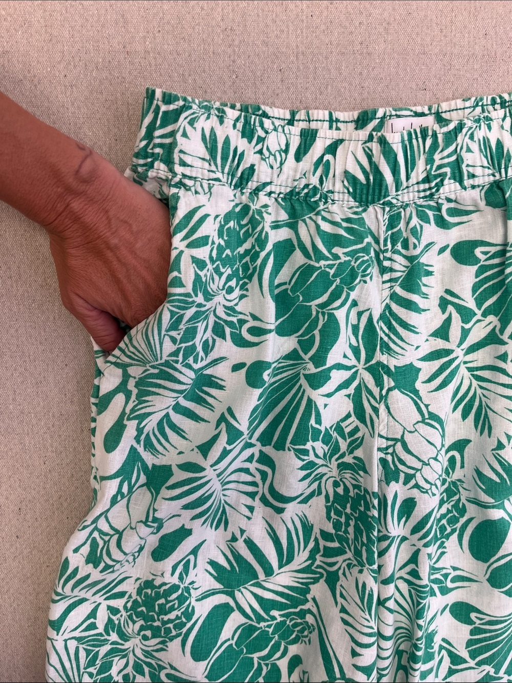 Nicole Miller New York 100% Linen Tropical Wide Leg Pants Size S - Picture 3 of 12